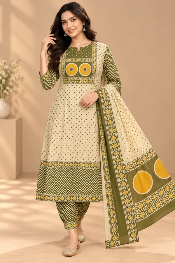 Beige_Printed_Straight_Kurta_Set_For_Women