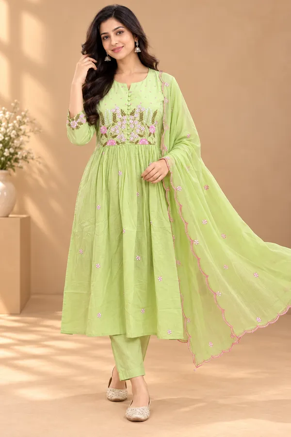 Green_Embroidered_Anarkali_Kurta_Set_For_Women