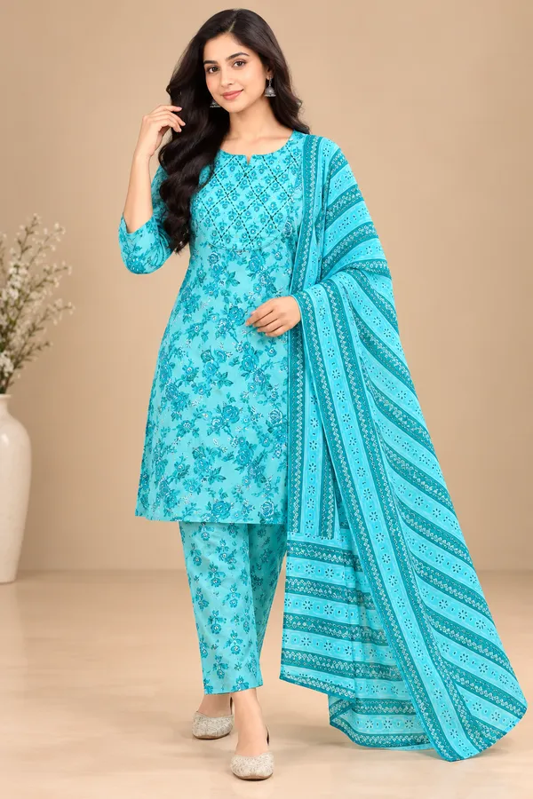 Sky_Blue_Printed_Straight_Kurta_Set_With_Dupatta_For_Women