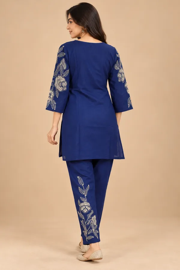 Blue_Floral_Print_Straight_Co-Ord_Set_For_Women