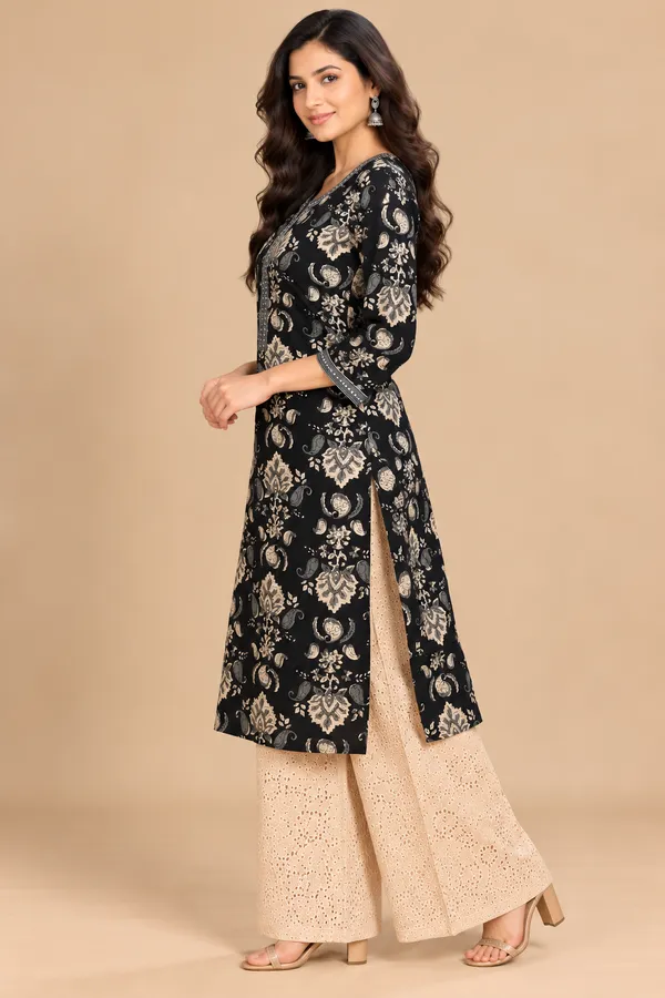 Black_Printed_Straight_Kurta_Palazzo_Set_For_Women