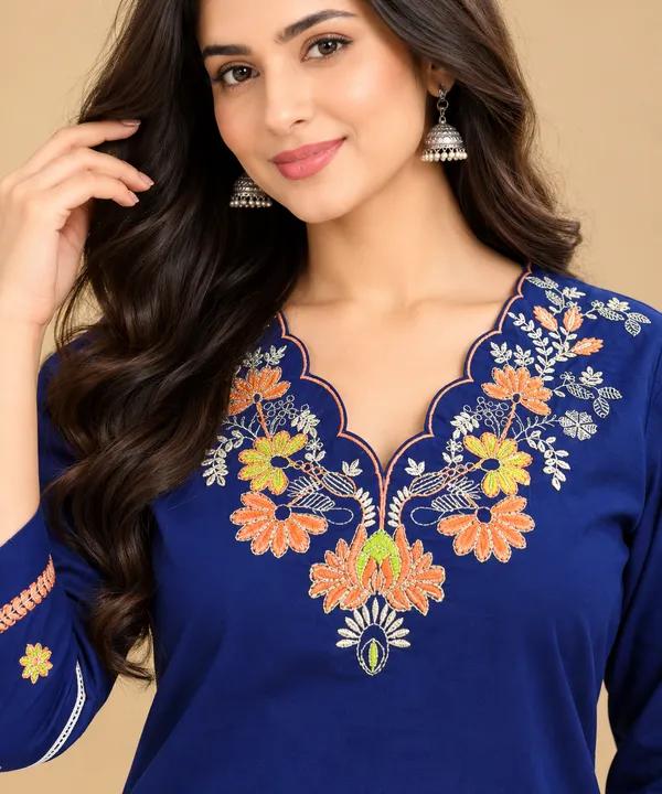 Blue_Embroidered_Straight_Co-Ord_Set_For_Women