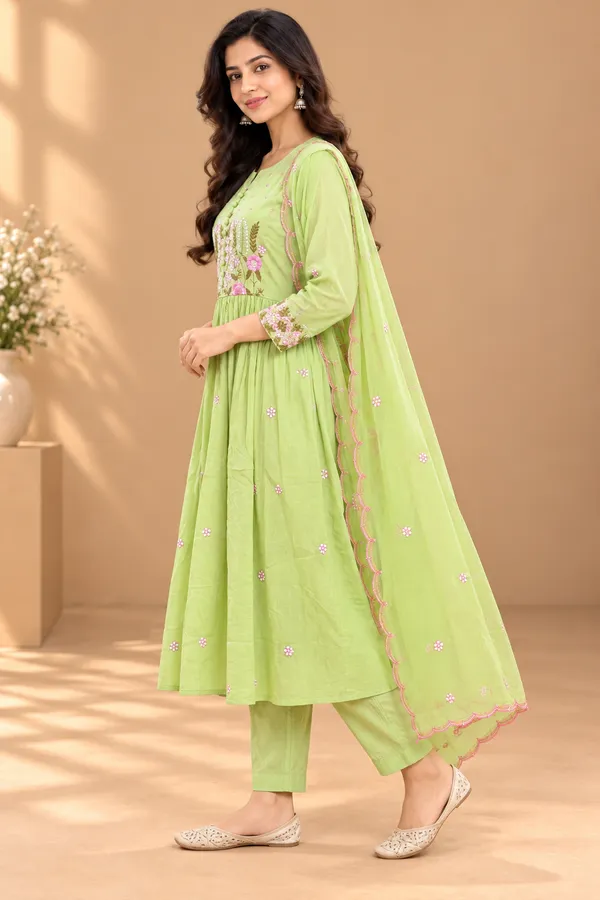 Green_Embroidered_Anarkali_Kurta_Set_For_Women
