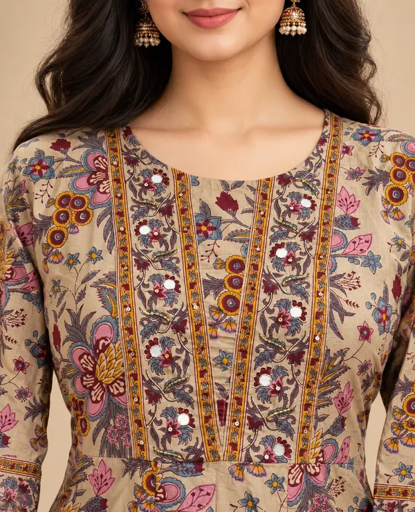 Beige_Printed_Straight_Kurta_Set_For_Women