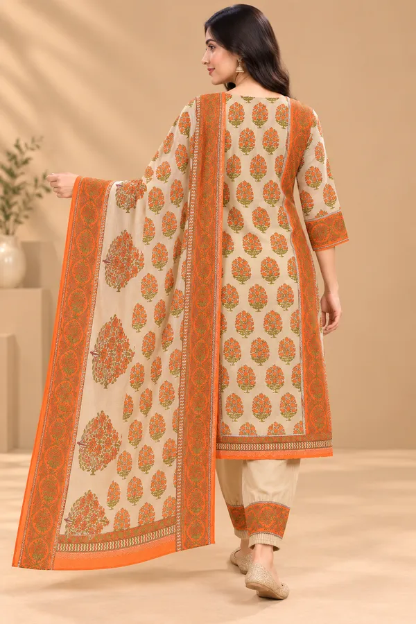 Orange_Printed_Straight_Kurta_Set_For_Women