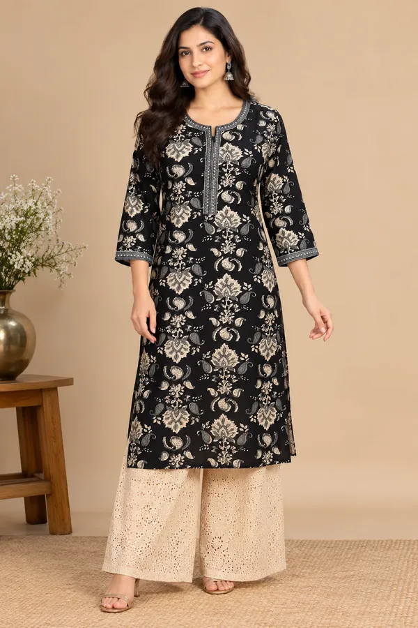 Black_Printed_Straight_Kurta_Palazzo_Set_For_Women