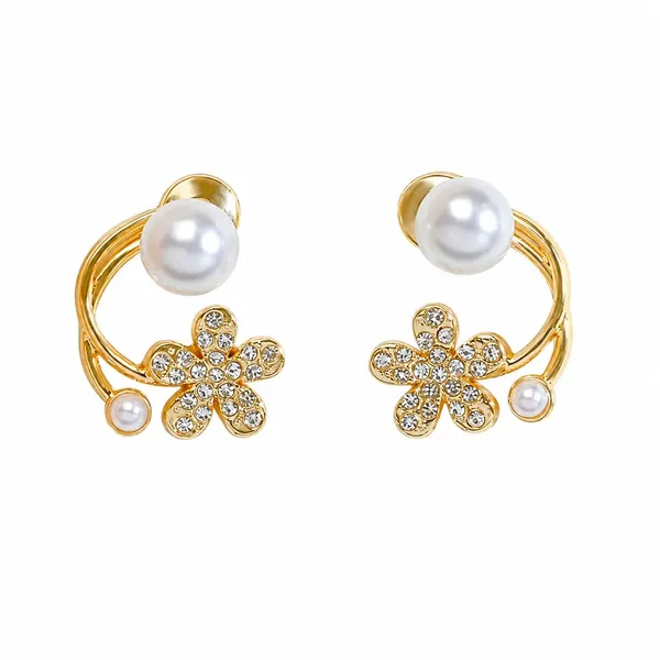 D_Glamm_Fashion_Pearl_And_Crystal_Pave_Flower_Ear_Jacket_Earring_Gold_Tone_For_Girls_And_Women