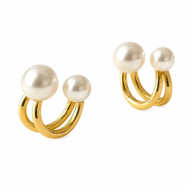 D_Glamm_Fashion_Double_Pearl_Ear_Cuff_Earrings_Gold_Tone_No_Piercing_Required