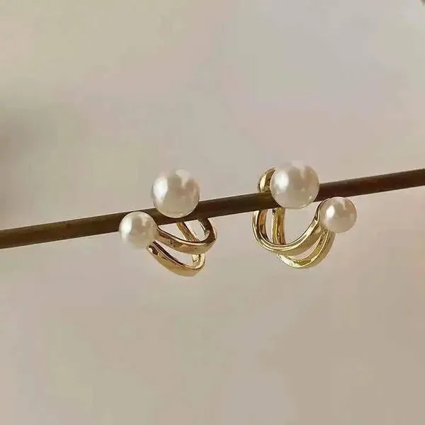 D_Glamm_Fashion_Double_Pearl_Ear_Cuff_Earrings_Gold_Tone_No_Piercing_Required