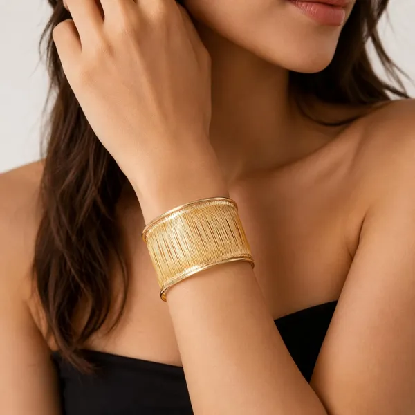 D_Glamm_Fashion_Gold_Plated_Wide_Wire_Cuff_Bracelet_For_Women_Multi_Layer_Statement_Kada_Adjustable_Open_Bangle_Fashion_Jewelry_For_Party