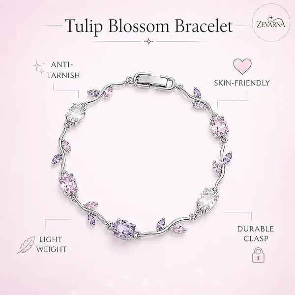 D_Glamm_Fashion_Silver_Tone_Pink_Purple_Cz_Stone_Bracelet