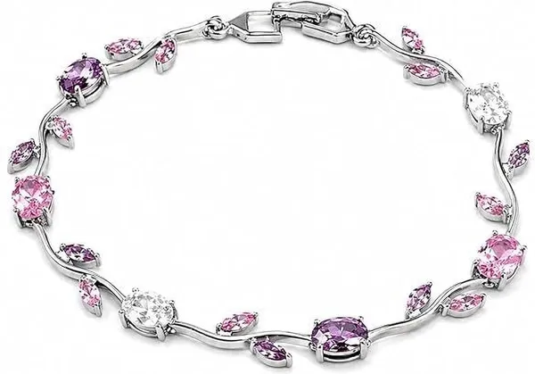 D_Glamm_Fashion_Silver_Tone_Pink_Purple_Cz_Stone_Bracelet