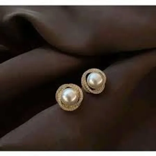 D_Galmm_Fashion_Pearl_And_Crystal_Stud_Earrings_Set_Of_2