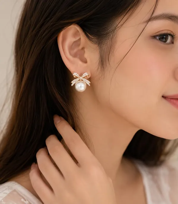 D_Galmm_Fashion_Pearl_And_Crystal_Stud_Earrings_Set_Of_2