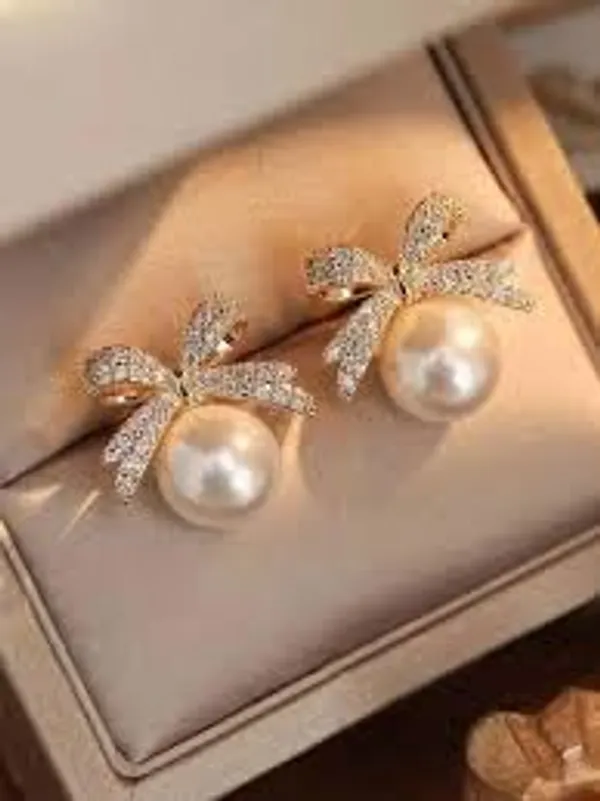 D_Galmm_Fashion_Pearl_And_Crystal_Stud_Earrings_Set_Of_2