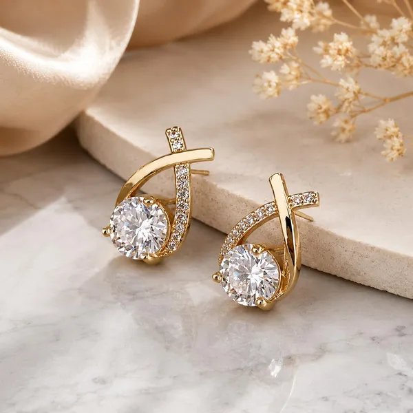 D_Glamm_Fashion_Gold_Tone_Crystal_Stud_Earrings_With_Round_Cz_Stone