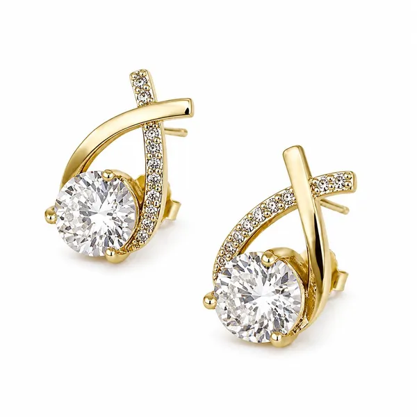D_Glamm_Fashion_Gold_Tone_Crystal_Stud_Earrings_With_Round_Cz_Stone