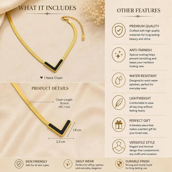 D_Glamm_Fashion_Gold_Herringbone_Chain_Necklace_With_Black_Enamel_V_Pendant