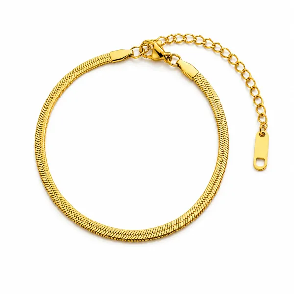 D_Glamm_Fashion_Gold_Herringbone_Chain_Bracelet_With_Lobster_Clasp