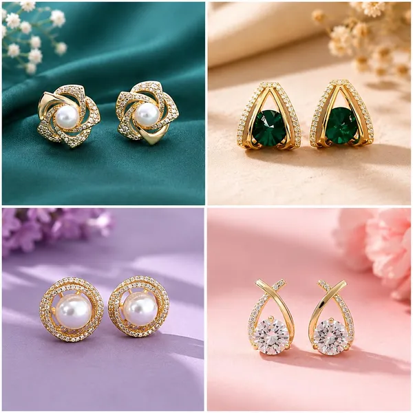D_Glamm_Fashion_Gold_Plated_Stud_Earrings_Set_With_Pearl_And_Crystal_4_Pairs