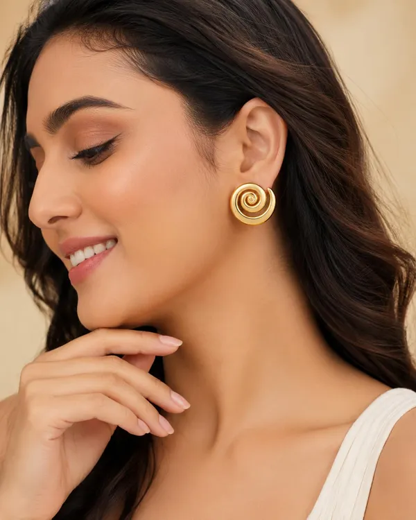 D_Glamm_Fashion_Gold_Spiral_Swirl_Stud_Earrings_Chunky_Round_Statement_Pair