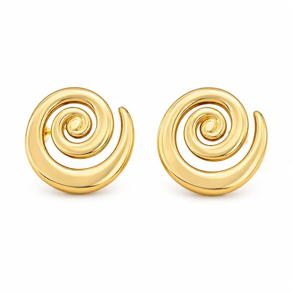 D_Glamm_Fashion_Gold_Spiral_Swirl_Stud_Earrings_Chunky_Round_Statement_Pair