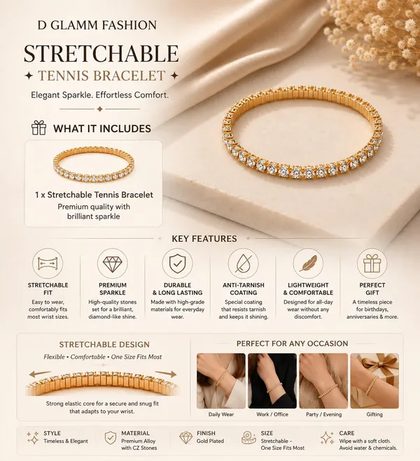 D_Glamm_Fashion_Gold_Tone_Crystal_Tennis_Bracelet_With_Round_Rhinestones