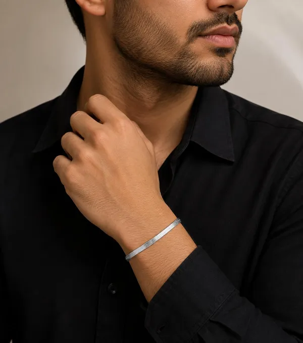 D_Glamm_Fashion_Herringbone_Snake_Chain_Bracelet_Set_Silver_And_Gold