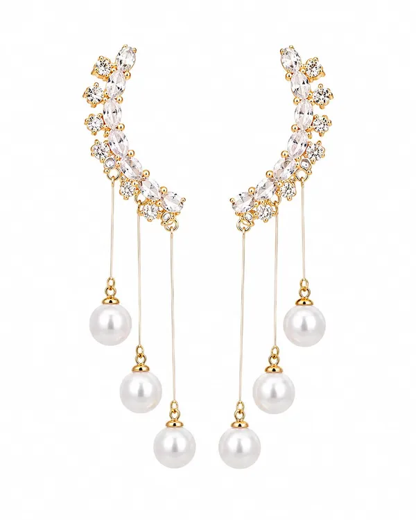 D_Glamm_Fashion_Crystal_Ear_Cuff_Earrings_With_Pearl_Tassel_Drops_Gold_Tone