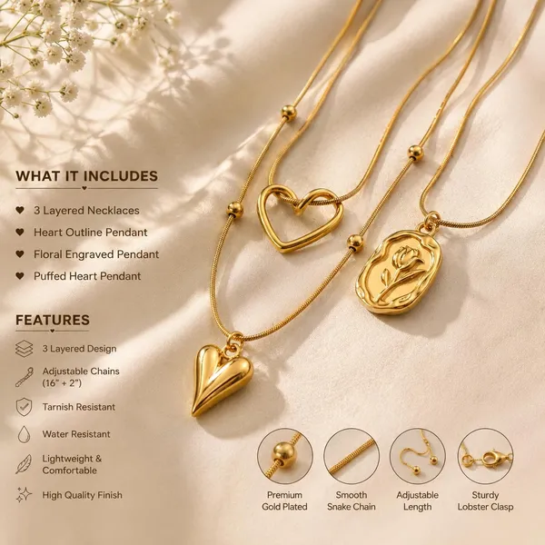 D_Glamm_Fashion_Gold_Layered_Pendant_Necklace_Set_With_Heart_And_Rose_Charm