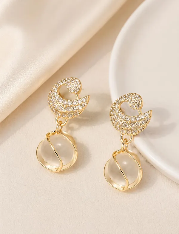 D_Glamm_Fashion_Gold_Tone_Crystal_Crescent_Moon_Drop_Earrings_With_Orb_Pendant