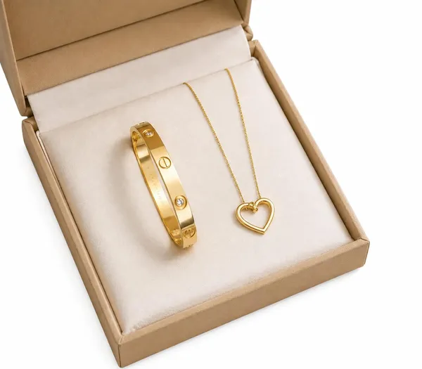 D_Glamm_Fashion_Gold_Tone_Bangle_Bracelet_And_Heart_Pendant_Necklace_Set