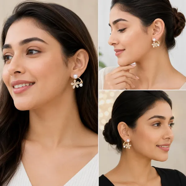 D_Glamm_Fashion_Gold_Tone_Pearl_And_Crystal_Stud_Earrings_Set_Of_4_Pairs