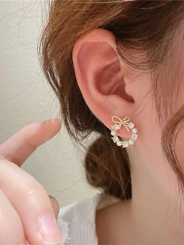 D_Glamm_Fashion_Gold_Tone_Pearl_And_Crystal_Stud_Earrings_Set_Of_4_Pairs
