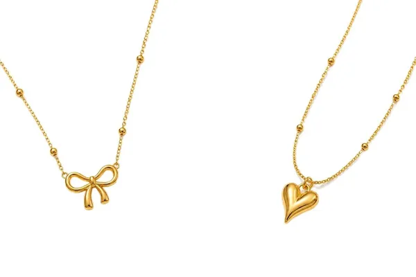 D_Glamm_Fashion_Gold_Bow_And_Heart_Pendant_Necklace_With_Satellite_Chain