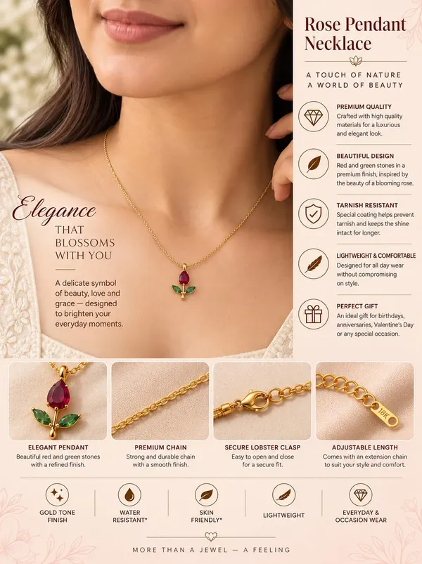 Product_Summary_D_Glamm_Fashion_Rose_Flower_Pendant_Necklace_With_Red_And_Green_Crystals_Gold