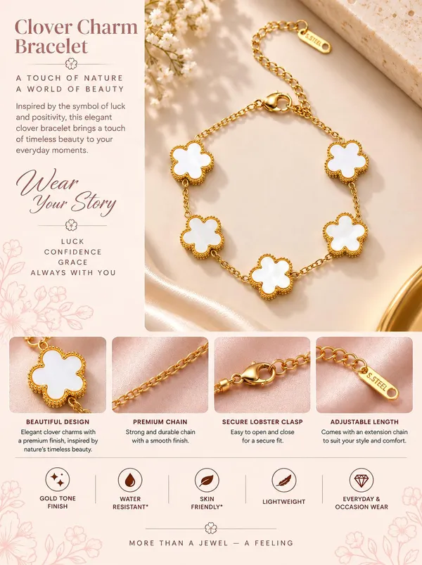 D_Glamm_Fashion_Gold_Plated_Stainless_Steel_Clover_Bracelet_With_Mother_Of_Pearl
