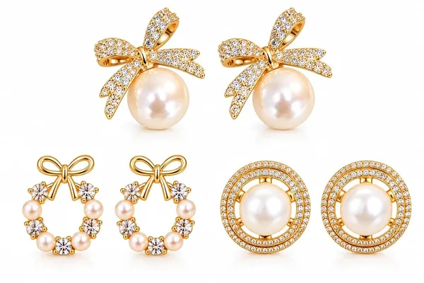 D_Glamm_Fashion_Pearl_And_Crystal_Bow_Stud_Earrings_Set_Gold_Tone_3_Pairs