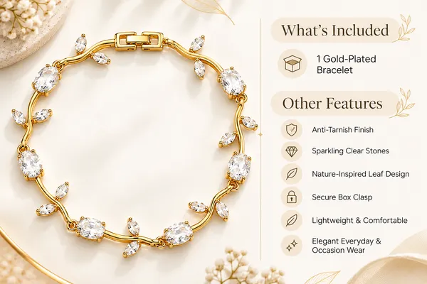 Gold-Plated_Leaf_Design_Crystal_Bracelet