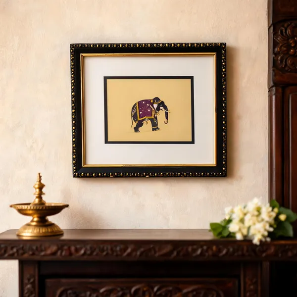 Multicolor_Paper_Traditional_Elephant_Motif_Wall_Art