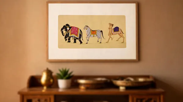 Multicolor_Paper_Rajasthani_Natural_Pigment_Elephant_Horse_Camel_Wall_Art