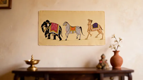 Multicolor_Paper_Rajasthani_Natural_Pigment_Elephant_Horse_Camel_Wall_Art