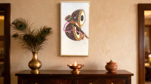 Multicolor_Marble_Tile_Traditional_Dholak_Instrument_Wall_Art