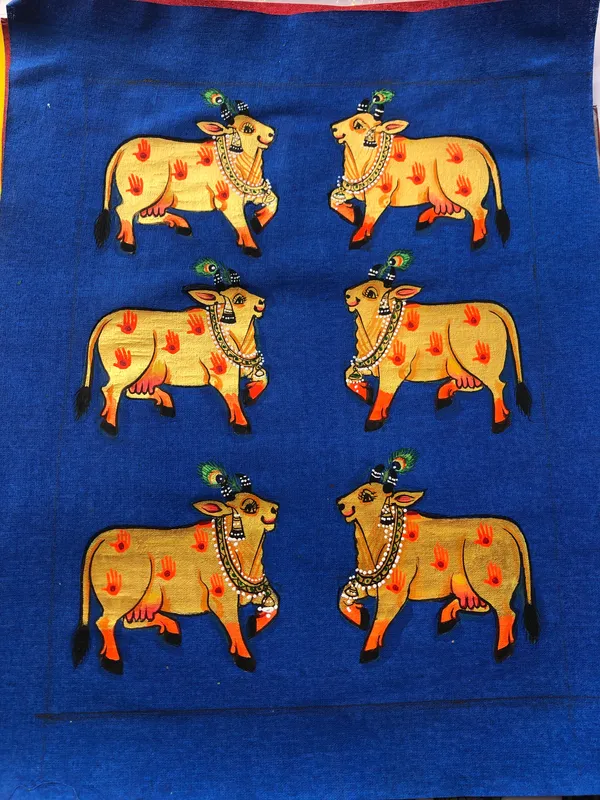 Blue_Traditional_Cow_Motif_Textile_Fabric