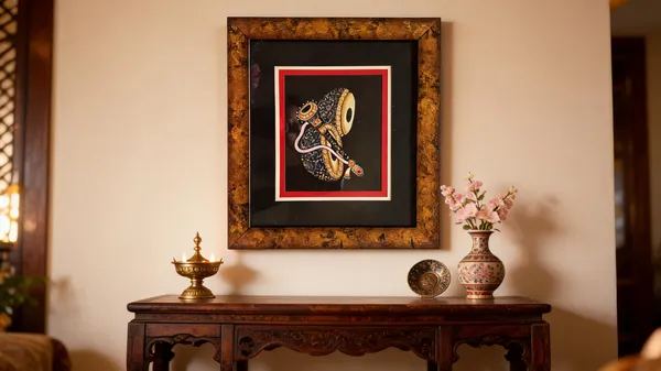 Multicolor_Paper_Embossed_Gold_Kundan_Meenakari_Nagada_Wall_Art