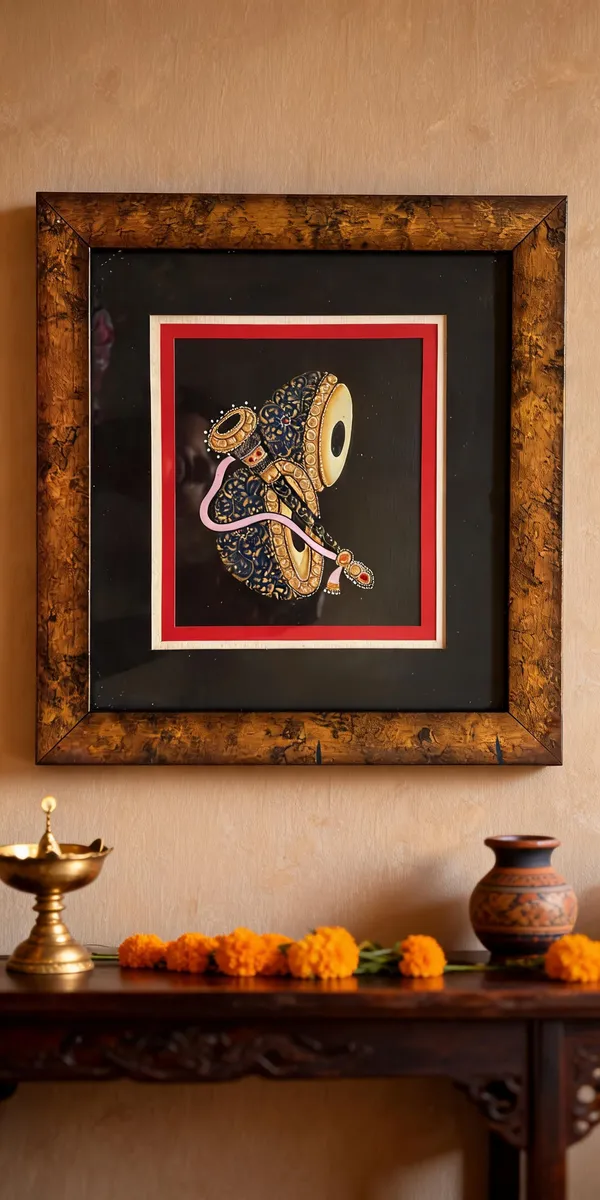 Multicolor_Paper_Embossed_Gold_Kundan_Meenakari_Nagada_Wall_Art