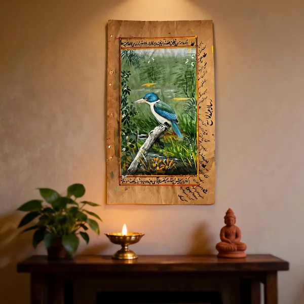 Multicolor_Arabic_Book_Paper_Miniature_Kingfisher_Motif_Wall_Art