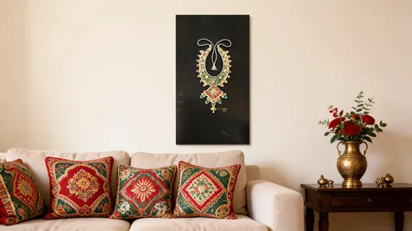 Multicolor_Mdf_Board_Rajasthani_Gold_Leaf_Kundan_Jewellery_Wall_Art