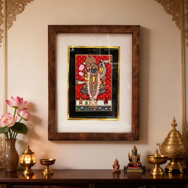 Multicolor_Marble_Tile_Gold_Leaf_Kundan_Meenakari_Shrinath_Ji_Wall_Art