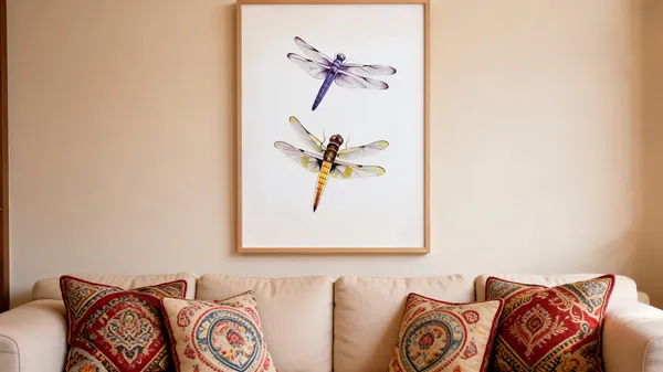 Multicolor_Paper_Dragonfly_Illustration_Wall_Art